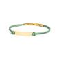 Preview: 1,5 mm dickes grünes Nylonarmband mit Edelstahlverschluss und Gravurplatte - Casso Green Gold